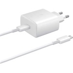 SAMSUNG hálózati töltő Type-C aljzat (65W, PD gyorstöltő + Type-C kábel) FEHÉR (Gigapack csomagolás)