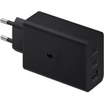 SAMSUNG hálózati töltő USB+2 Type-C aljzat 65W, PD gyorstöltő 3.0, FEKETE