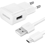 SAMSUNG hálózati töltő USB aljzat (10W + EP-DN930E Type-C kábel) FEHÉR (Gigapack csomagolás)