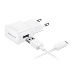 SAMSUNG hálózati töltő USB aljzat (15W, gyorstöltő + ECB-DU4EWE microUSB, 150cm kábel) FEHÉR (Gigapack csomagolás)