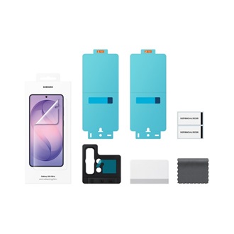 SAMSUNG képernyővédő fólia 2db (tükröződésmentes, törlőkendő + segédkeret) ÁTLÁTSZÓ