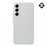 SAMSUNG műanyag telefonvédő (valódi bőr hátlap) VILÁGOSSZÜRKE