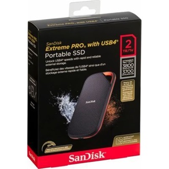 Sandisk Extreme PRO 2TB USB4 vízálló ütésálló külső SSD fekete-narancssárga
