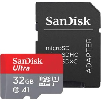 Sandisk 32GB Ultra Android UHS-1 Class10 A1 microSDHC memóriakártya piros-szürke