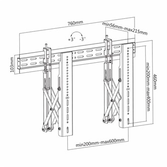 SBOX LVW02-46F 37"-70" monitor TV fali tartó
