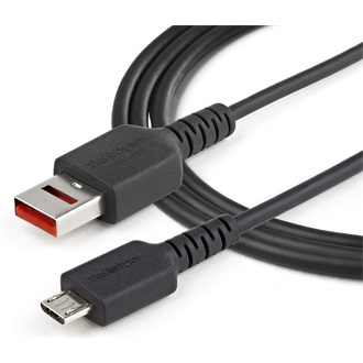 StarTech Secure Charging USB-A 2.0 -> USB-B 2.0 micro M/M töltőkábel 1m fekete