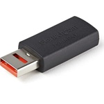StarTech Secure Charging USB-A 2.0 -> USB-A 2.0 M/F adatblokkoló  fekete