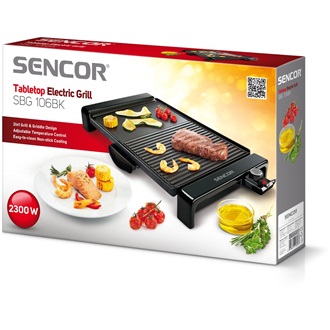 SENCOR SBG 106BK Asztali elektromos grill, 2300W, Fekete