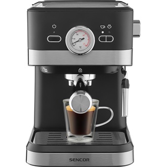 SENCOR SES 1721BK Eszpresszó karos kávéfőző, 20bar, víztartály: 1,5L, 1050W, Fekete