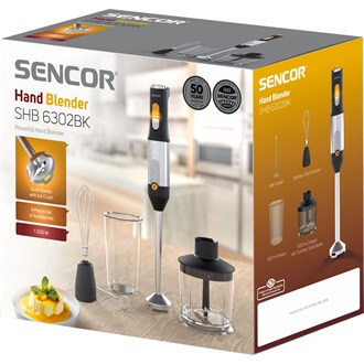SENCOR SHB 6302BK 4in1 Botmixer, 20 sebességfokozat, 1200W, Fekete
