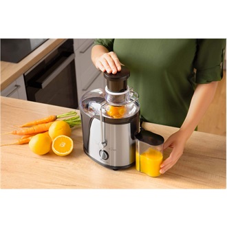 SENCOR SJE 741SS Gyümölcscentrifuga, 2 sebességfokozat, 1.2L, 400W, Fekete/Inox