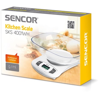 SENCOR SKS 4001WH Tálas konyhai mérleg 5kg-ig, Fehér