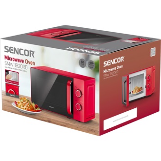 SENCOR SMW 1920RD Mikrohullámú sütő, 5 fokozta, 20L, 700W, Piros