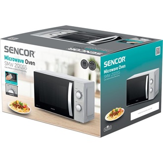 SENCOR SMW 2120SS Mikrohullámú sütő, 5 fokozat, 20L, 700W, Ezüst