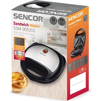SENCOR SSM 9510SS 5in1 Szendvicssütő, 700W, Fekete