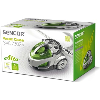 SENCOR SVC 730GR-EUE2 Porzsák nélküli porszívó, portartály: 1,5L, 800W, Zöld