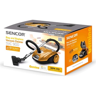 SENCOR SVC 900-EUE3 2in1 Porzsákos/porzsák nélküli porszívó, 3L/4,5L portartály, 700W, Narancssárga