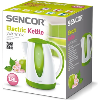 SENCOR SWK 1811GR Vízforraló, 1,8L, 2000W, Fehér/Zöld