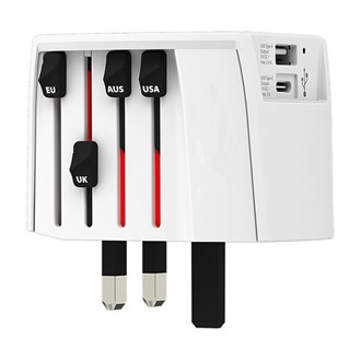 SKROSS MUV utazó töltő USB+Type-C aljzat 250V/2.5A, földelt, FEHÉR