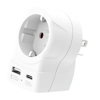 SKROSS utazó töltő USB+Type-C aljzat 250V/2.5A, földelt, FEHÉR