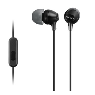 SONY fülhallgató SZTEREO (3.5mm jack, mikrofon, felvevő gomb) FEKETE