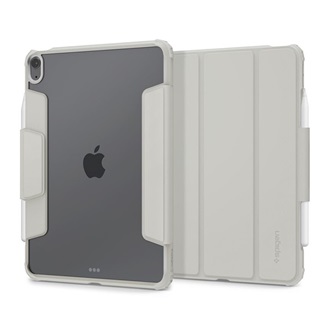 SPIGEN AIR SKIN PRO tok álló, ECO bőr hatású (aktív FLIP, oldalra nyíló, TRIFOLD, asztali tartó, ceruza tartó) KRÉM