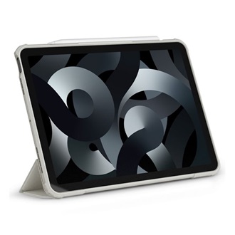 SPIGEN AIR SKIN PRO tok álló, ECO bőr hatású (aktív FLIP, oldalra nyíló, TRIFOLD, asztali tartó, ceruza tartó) KRÉM