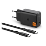 SPIGEN ARCSTATION PRO hálózati töltő Type-C aljzat 65W, PD gyorstöltő 3.0 + Type-C kábel, FEKETE