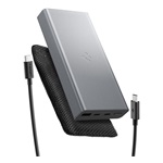 SPIGEN EA3020 vésztöltő USB+2 Type-C aljzat (20000mAh, 30W, PD gyorstöltő, LED jelzés + Type-C kábel) SÖTÉTSZÜRKE