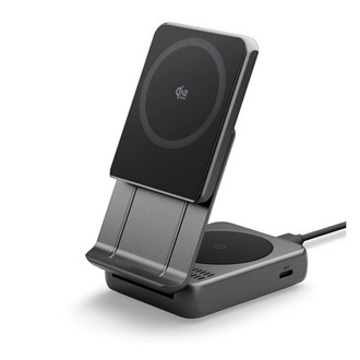 SPIGEN EF302MOQ asztali töltő 2in1 (25W, wireless, MagSafe, AirPods töltő, Qi2) FEKETE