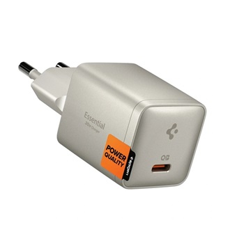SPIGEN ESSENTIAL EE301EU-GAN hálózati töltő Type-C aljzat 30W, PD gyorstöltő, TITÁNIUM