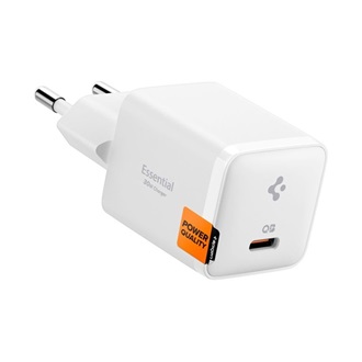 SPIGEN ESSENTIAL EE301EU hálózati töltő Type-C aljzat (30W, PD gyorstöltő 3.0) FEHÉR