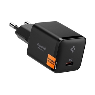 SPIGEN ESSENTIAL EE301EU hálózati töltő Type-C aljzat (30W, PD gyorstöltő 3.0) FEKETE