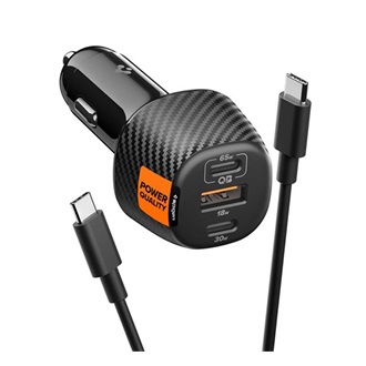 Spigen Essential EV1133 113W univerzális autós töltő adapter fekete + USB-C kábel