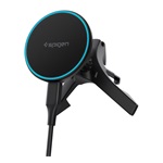 SPIGEN ESSENTIAL EV15MAQ autós tartó (szellőzőre, állítható, 15W, wireless, mágneses, Qi2) FEKETE