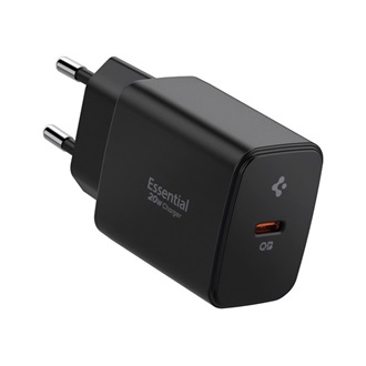 SPIGEN ESSENTIAL hálózati töltő Type-C aljzat 20W, PD gyorstöltő 3.0, FEKETE