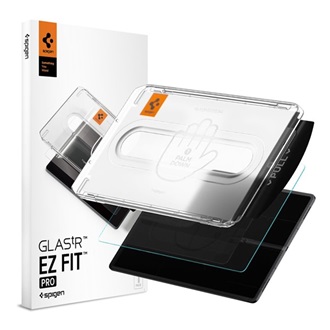 SPIGEN EZ FIT képernyővédő üveg (2.5D, tokbarát, ultravékony, 0.2mm, 9H + segédkeret) ÁTLÁTSZÓ