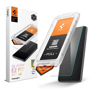 SPIGEN GLASS TR EZ FIT PRO HD képernyővédő üveg (2.5D, tokbarát, ultravékony, 0.2mm, 9H + segédkeret) ÁTLÁTSZÓ