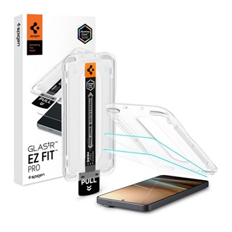 SPIGEN GLASS TR EZ FIT PRO képernyővédő üveg 2db (2.5D, tükröződésmentes, 0.2mm, 9H + segédkeret) ÁTLÁTSZÓ