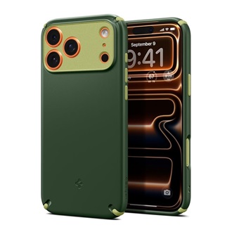 SPIGEN NANO POP HYBRID szilikon telefonvédő (légpárnás sarok, kameravédő, MagSafe) SÖTÉTZÖLD