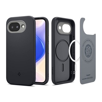 SPIGEN NANO POP szilikon telefonvédő (kameravédő, MagSafe) FEKETE