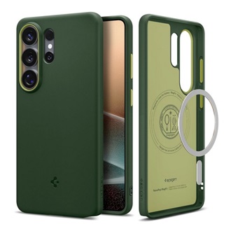 SPIGEN NANO POP szilikon telefonvédő (kameravédő, MagSafe) SÖTÉTZÖLD