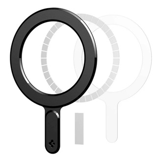 SPIGEN ONETAP RING öntapadós fémlap (mágneses autós tartóhoz ideális, wireless, mágneses, karbon minta) FEKETE