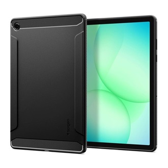 SPIGEN RUGGED ARMOR szilikon telefonvédő (ütésállóság, légpárnás sarok, karbon minta) FEKETE