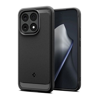 SPIGEN RUGGED ARMOR szilikon telefonvédő (ütésállóság, légpárnás sarok, karbon minta) FEKETE