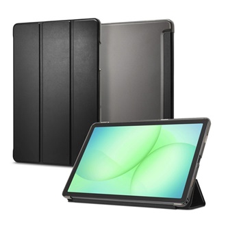 SPIGEN SMART FOLD tok álló, bőr hatású (aktív FLIP, oldalra nyíló, TRIFOLD, asztali tartó) FEKETE