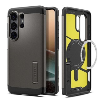 SPIGEN TOUGH ARMOR MAG műanyag telefonvédő (ütésállóság, kitámasztó, MagSafe) SÖTÉTSZÜRKE