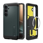 SPIGEN TOUGH ARMOR MAG műanyag telefonvédő (ütésállóság, kitámasztó, MagSafe) SÖTÉTZÖLD