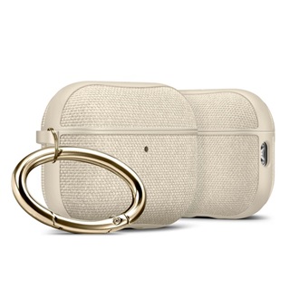 SPIGEN URBAN FIT szilikon tok karabíner, textil bevonat, BÉZS Apple AirPods Pro 3