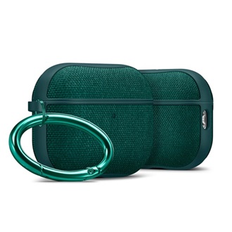 SPIGEN URBAN FIT szilikon tok karabíner, textil bevonat, SÖTÉTZÖLD Apple AirPods Pro 3